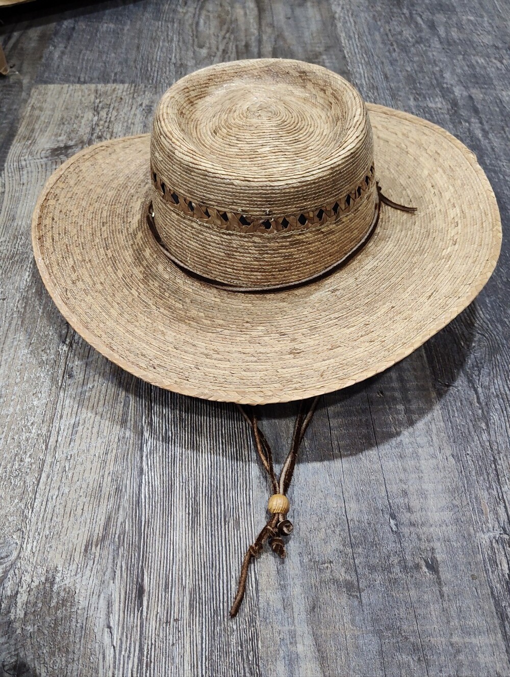 Tula Tan Wide Brim Straw Hat w/ Chin Strap Western Casual Spring/Summer Size XL